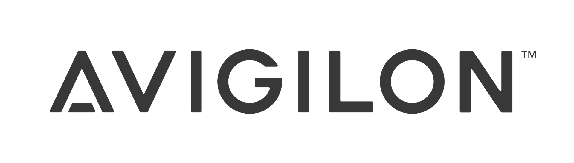 Avigilon logo in dark gray, sans-serif font, with