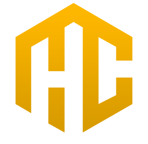Yellow logo with letters