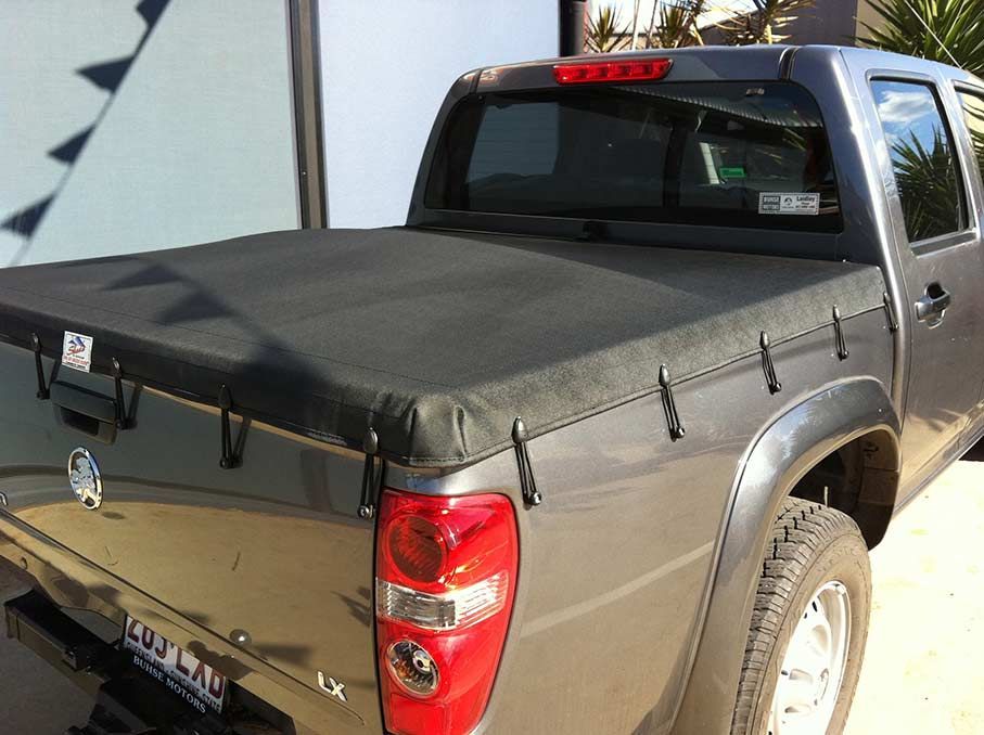 Gray Pickup Truck With a Black Tonneau Cover — Toowoomba Shade & Canvas in Dalby, QLD