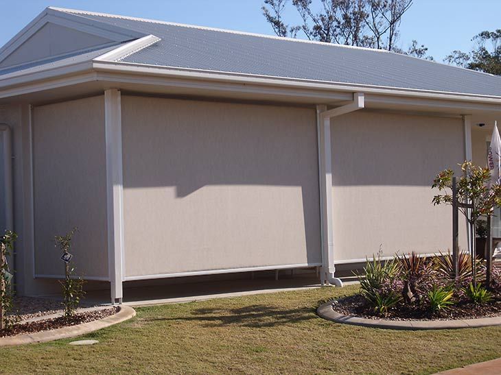 Beige Exterior Sun Shades on a House, Protecting From Sunlight — Toowoomba Shade & Canvas in Harristown, QLD