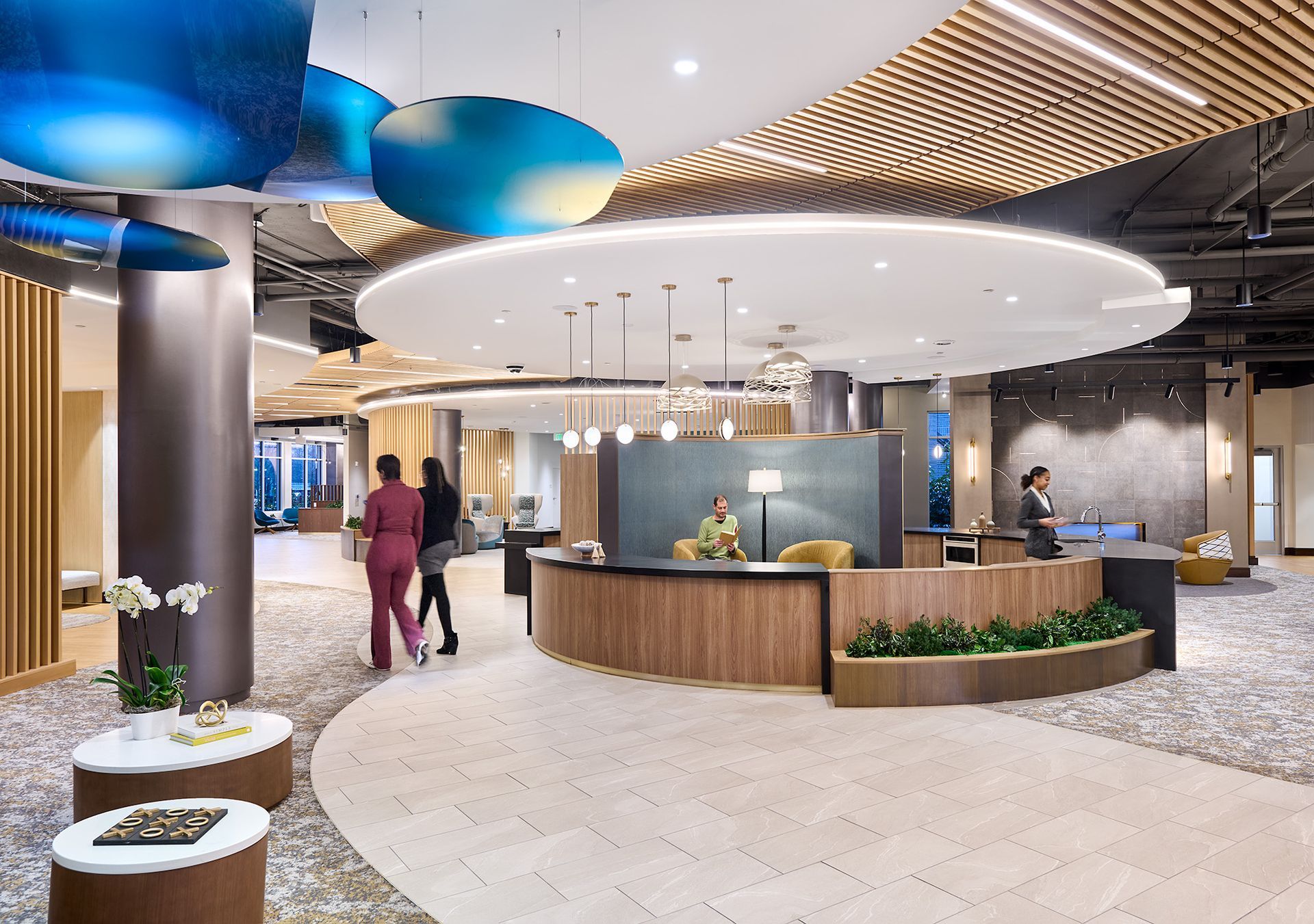 Seating area at Opal Largo Station in Largo, MD.
