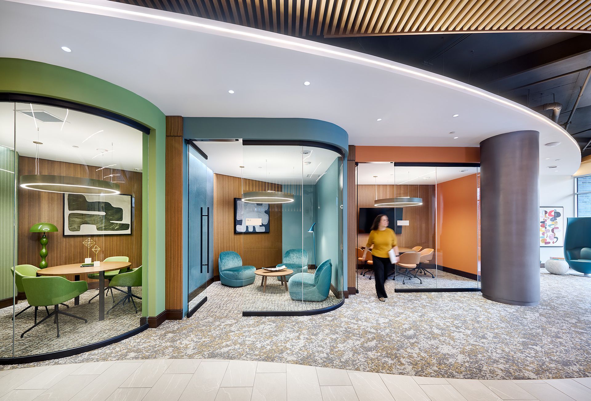 Seating area at Opal Largo Station in Largo, MD.