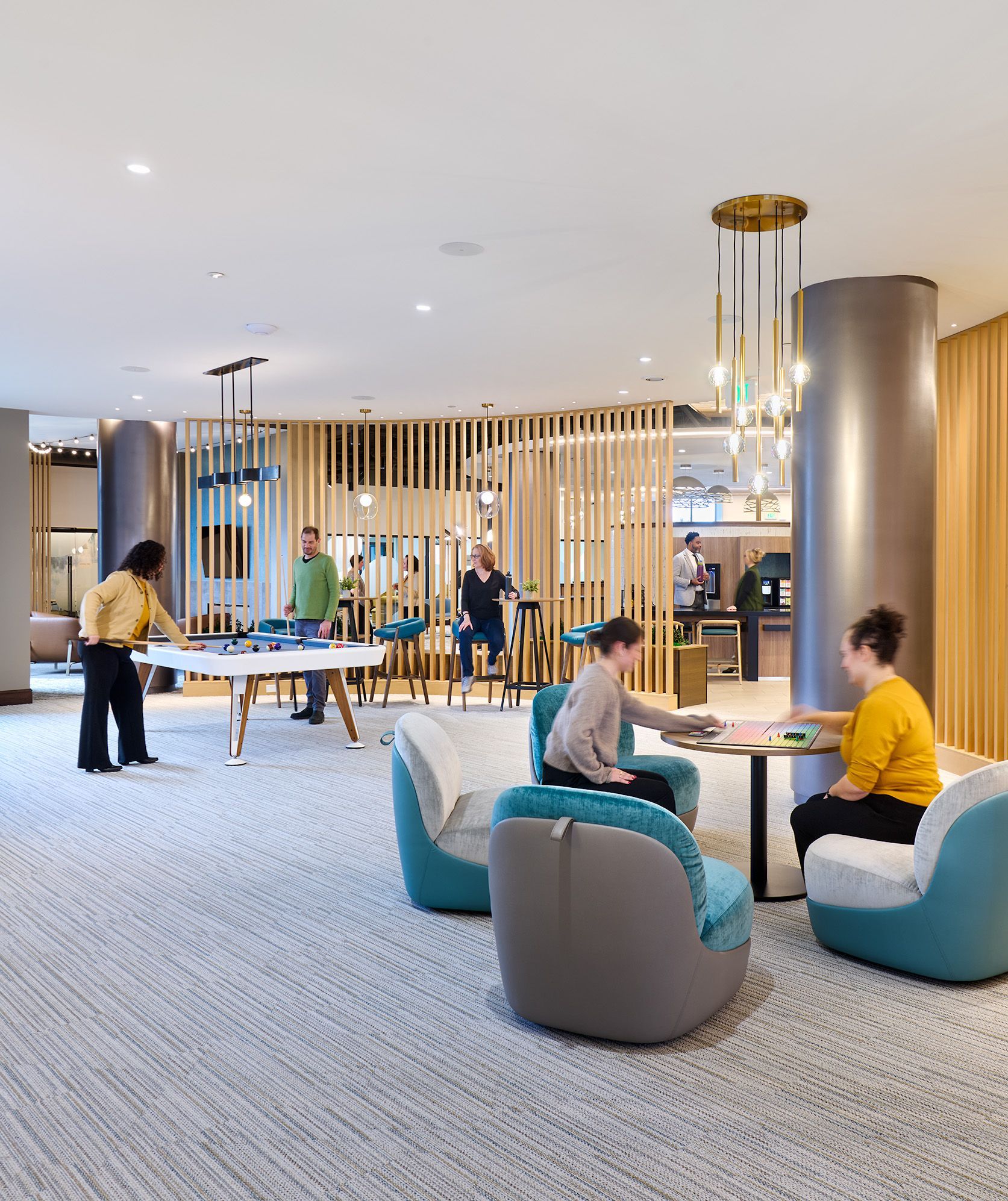 Pool table at Opal Largo Station in Largo, MD.