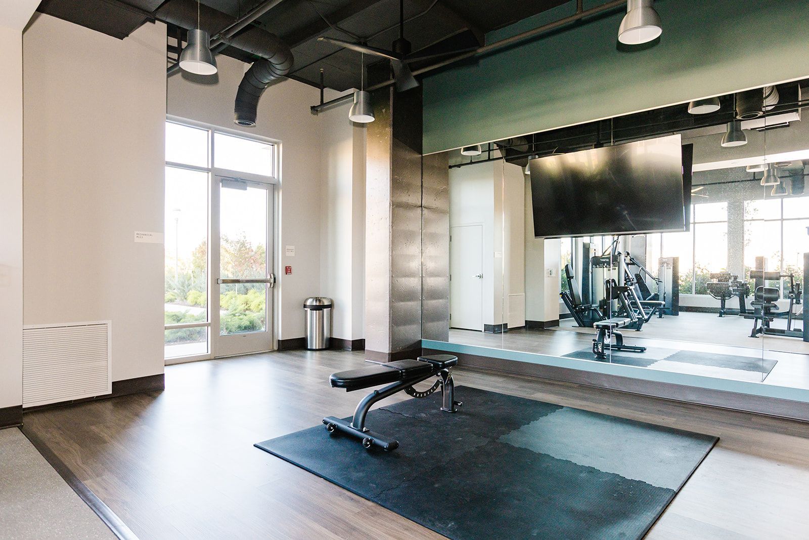 Fitness center at Opal Largo Station in Largo, MD.