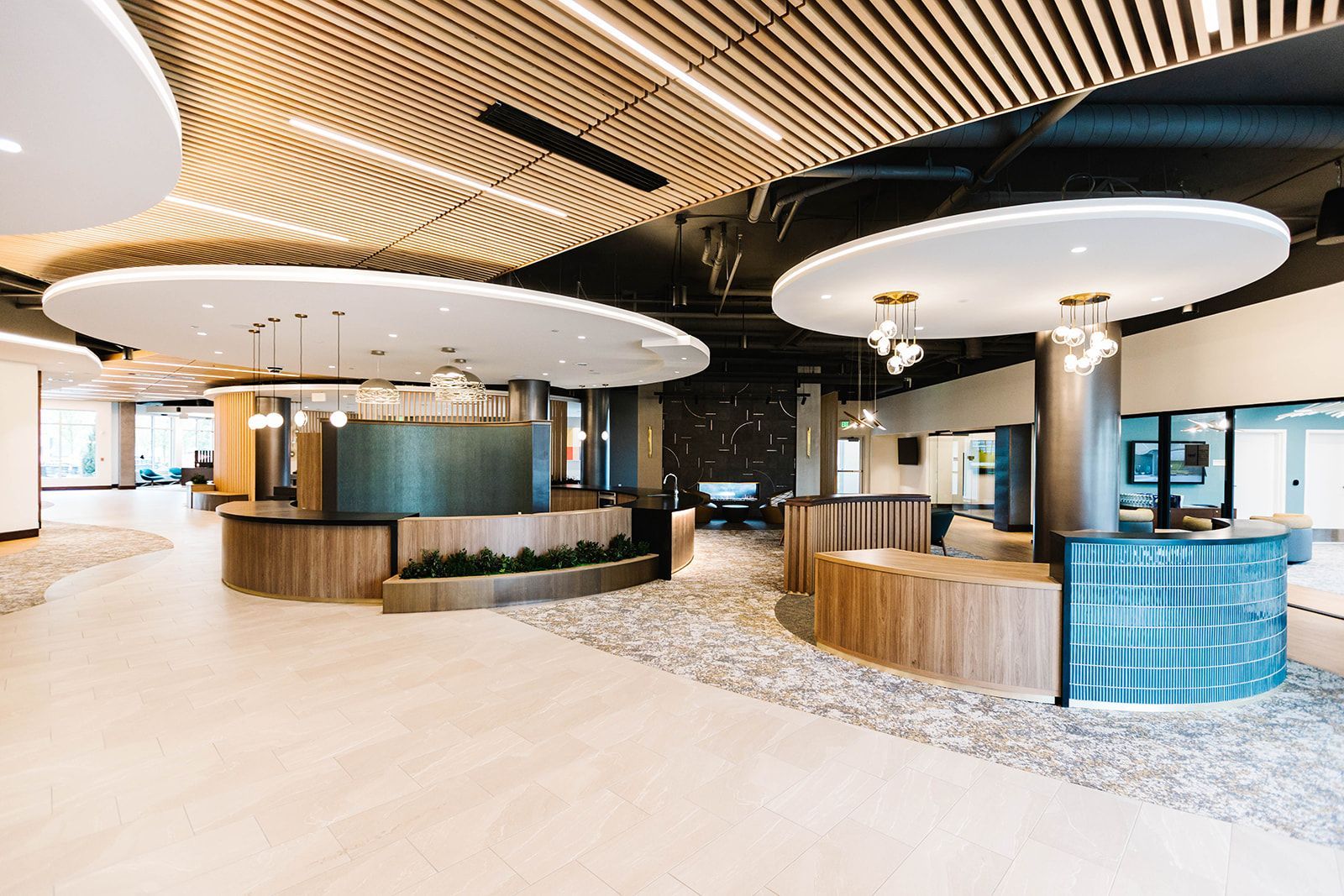 Lobby at Aura Largo Station in Largo, MD.