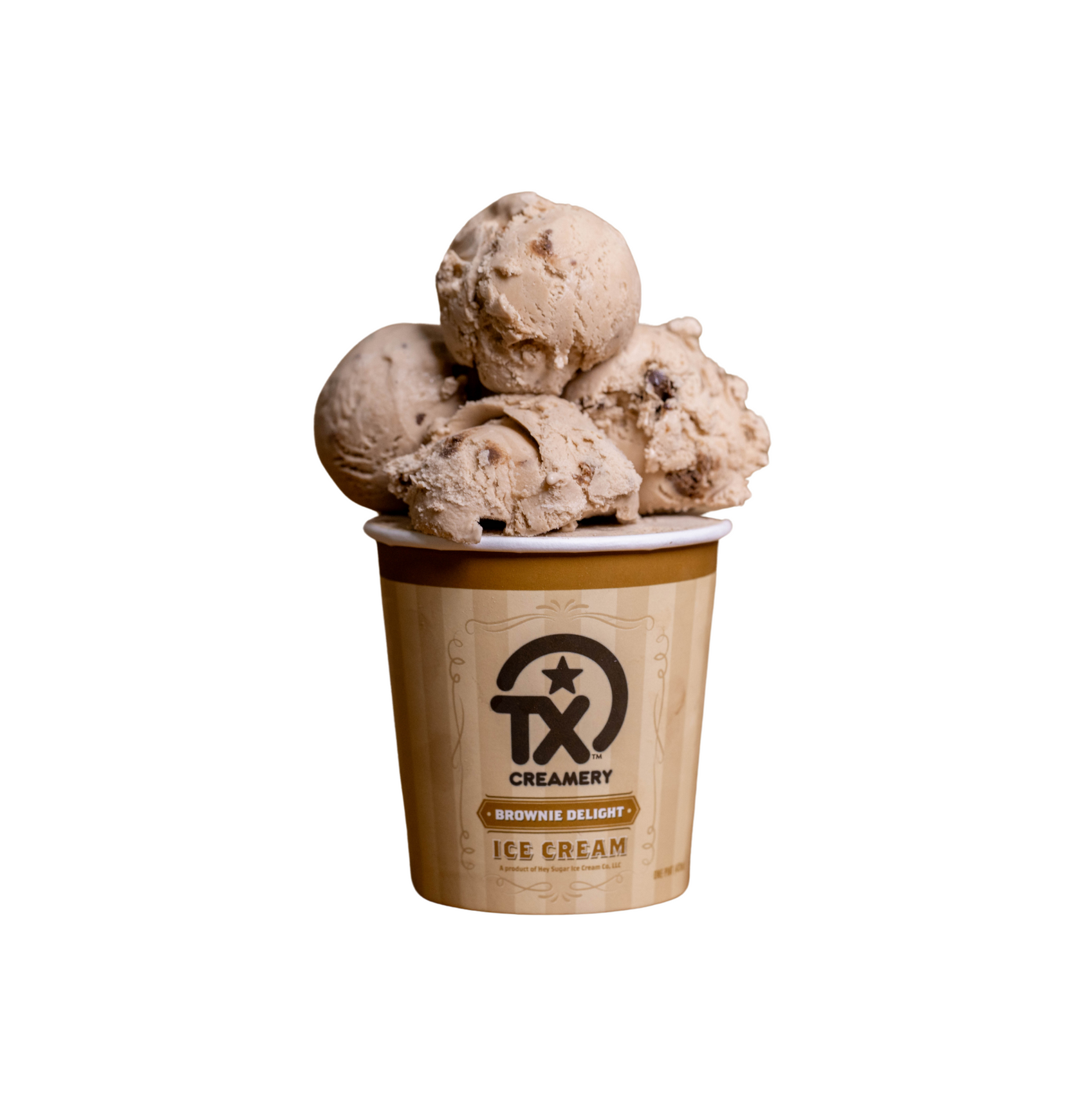 Scoop of TX Creamery Brownie Delight