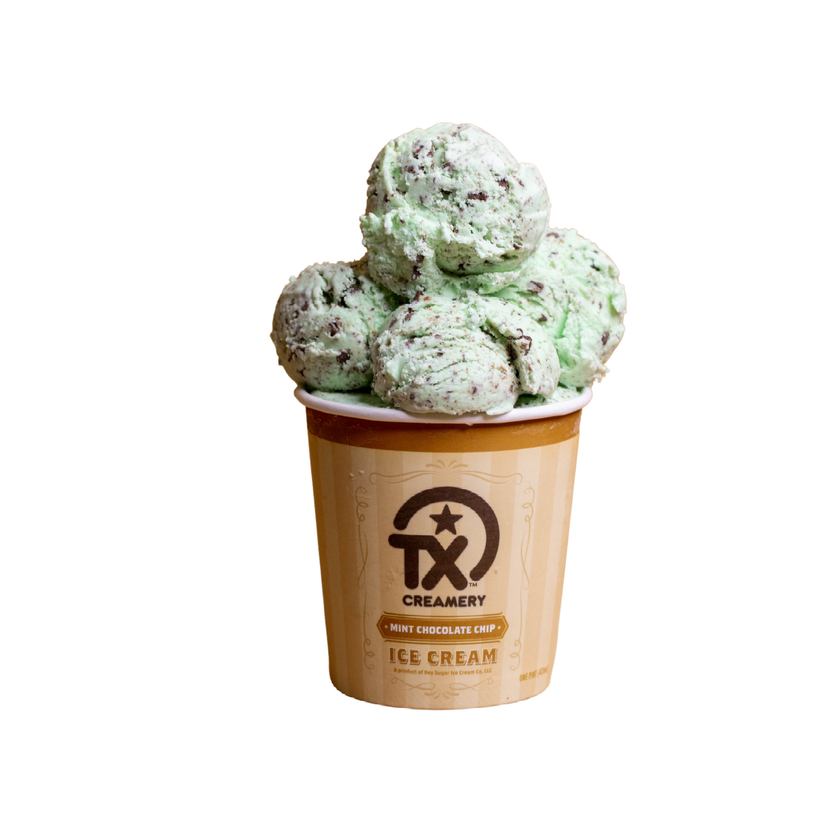 Scoop of TX Creamery Mint Chocolate Chip