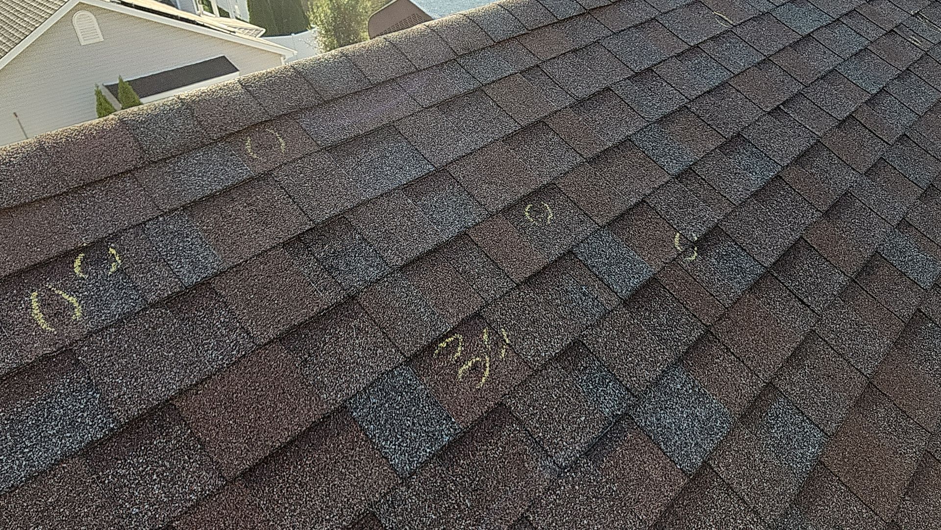Hail damaged roof inspection