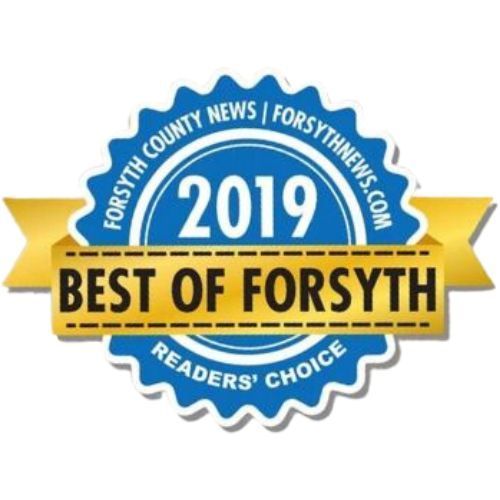 A forsyth county news logo that says best of forsyth