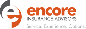 Logo for Encore Insurance Advisors with a stylized "e" and tagline "Service. Experience. Options."