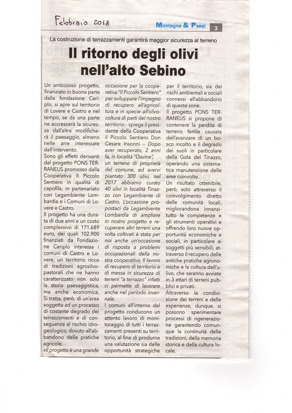 Articolo Il piccolo sentiero