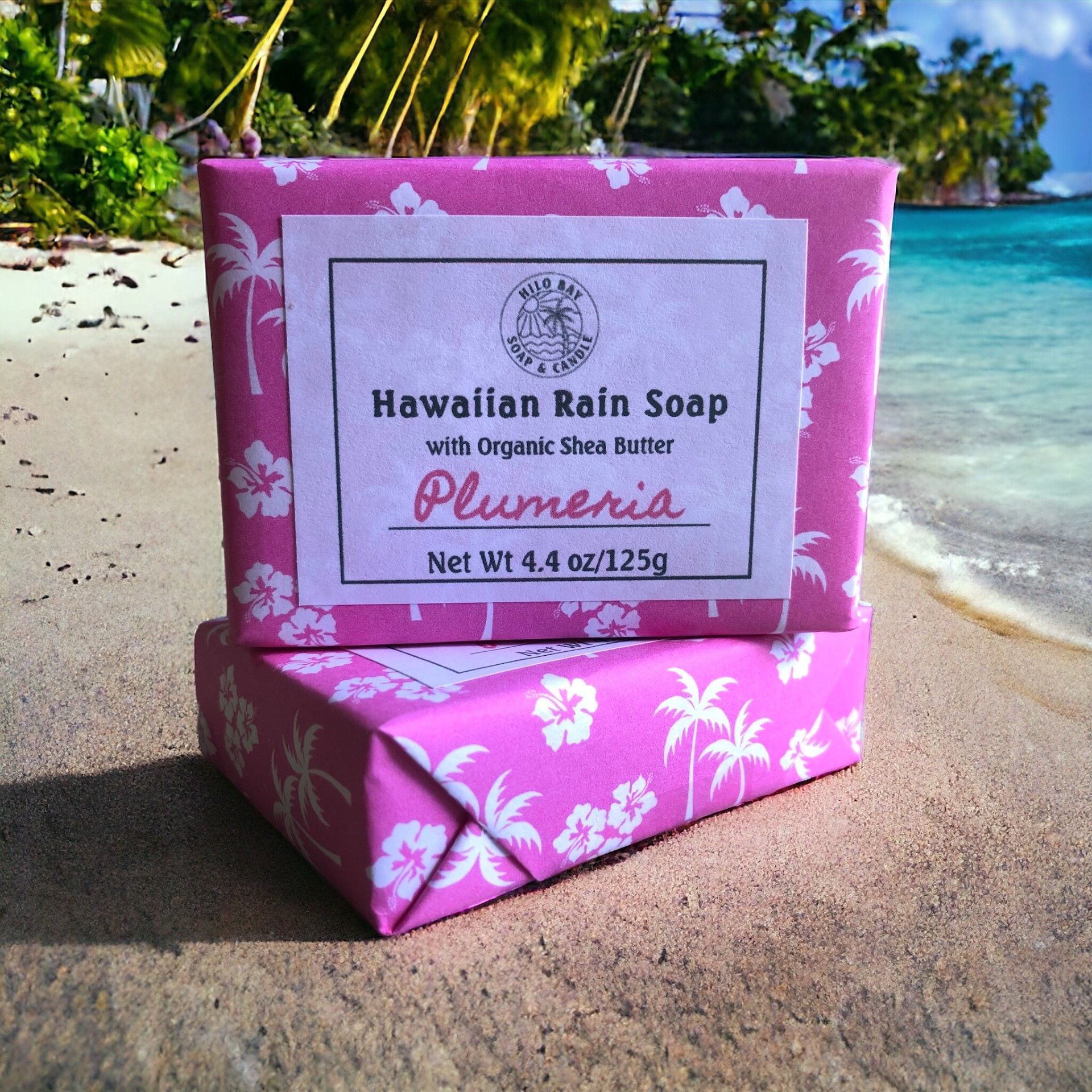 4.4 oz size Plumeria soap bar