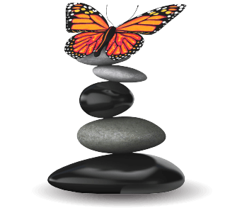 Perfecte Balance Massage Butterfly Rocks