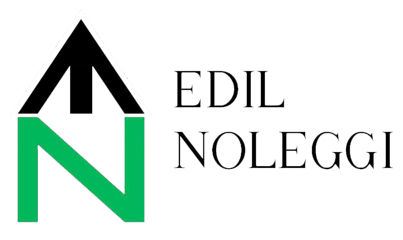 Un logo con una lettera "N" verde sormontata da una freccia nera, accanto alla scritta "EDIL NOLEGGI".