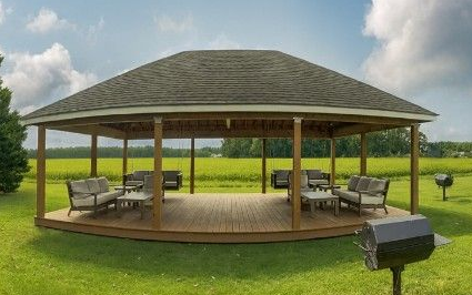 Photo of a living room with a kitchen in the background