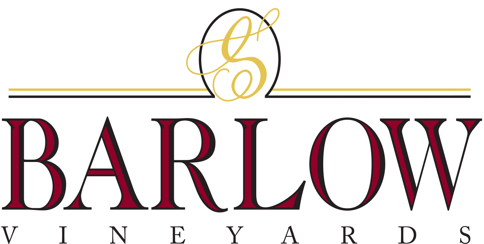 A logo for barlow vineyards is shown on a white background.
