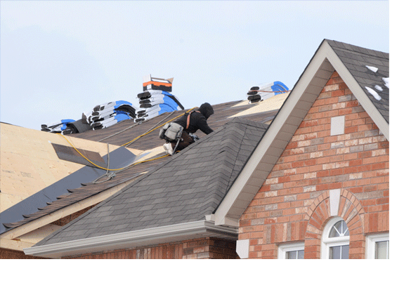 Re-Roofing Contractor — Roofer On The Job in Cassopolis, MI