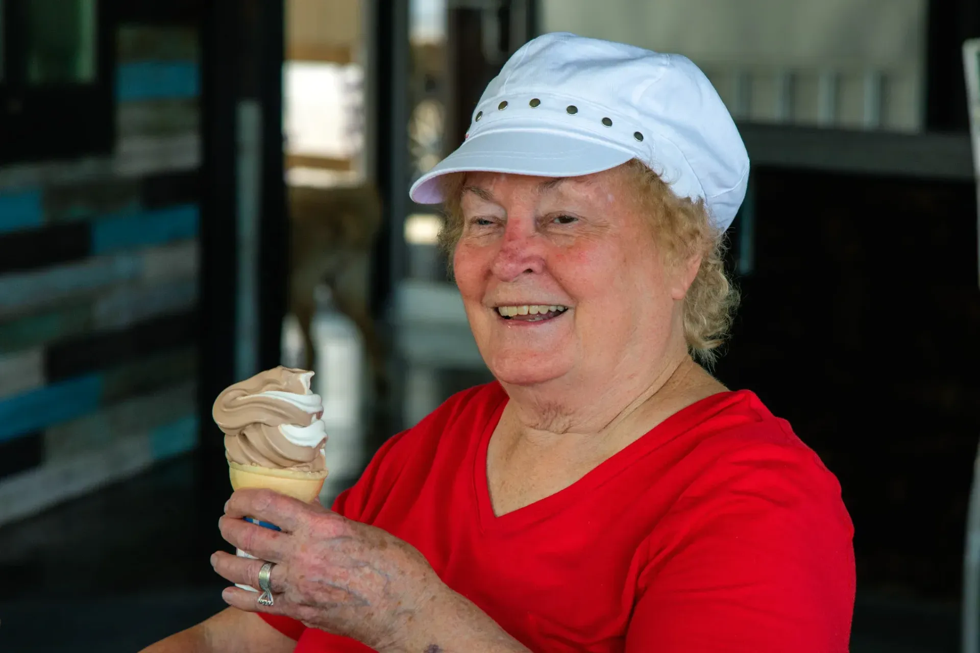 Customer enjoying Ice Cream at LTD Marina