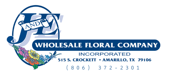 J & e wholesale floral company logo