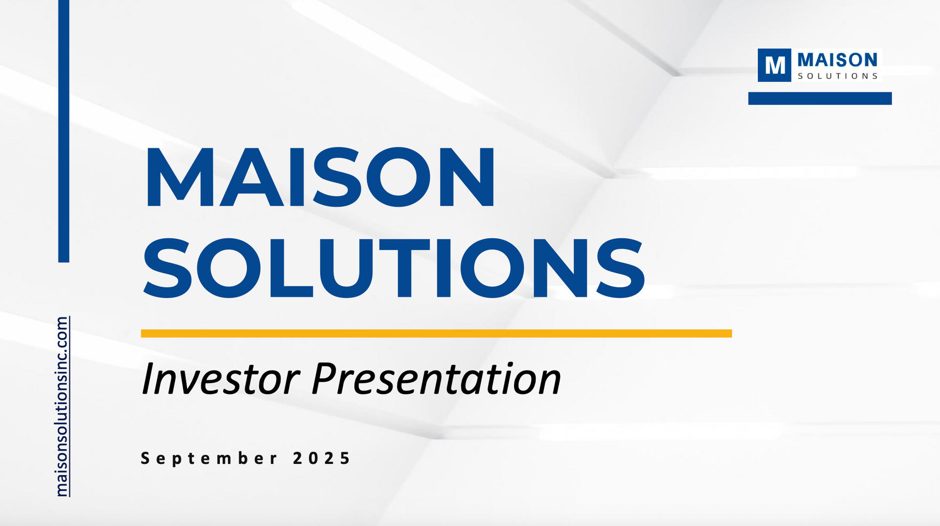 maison solutions investor presentation 