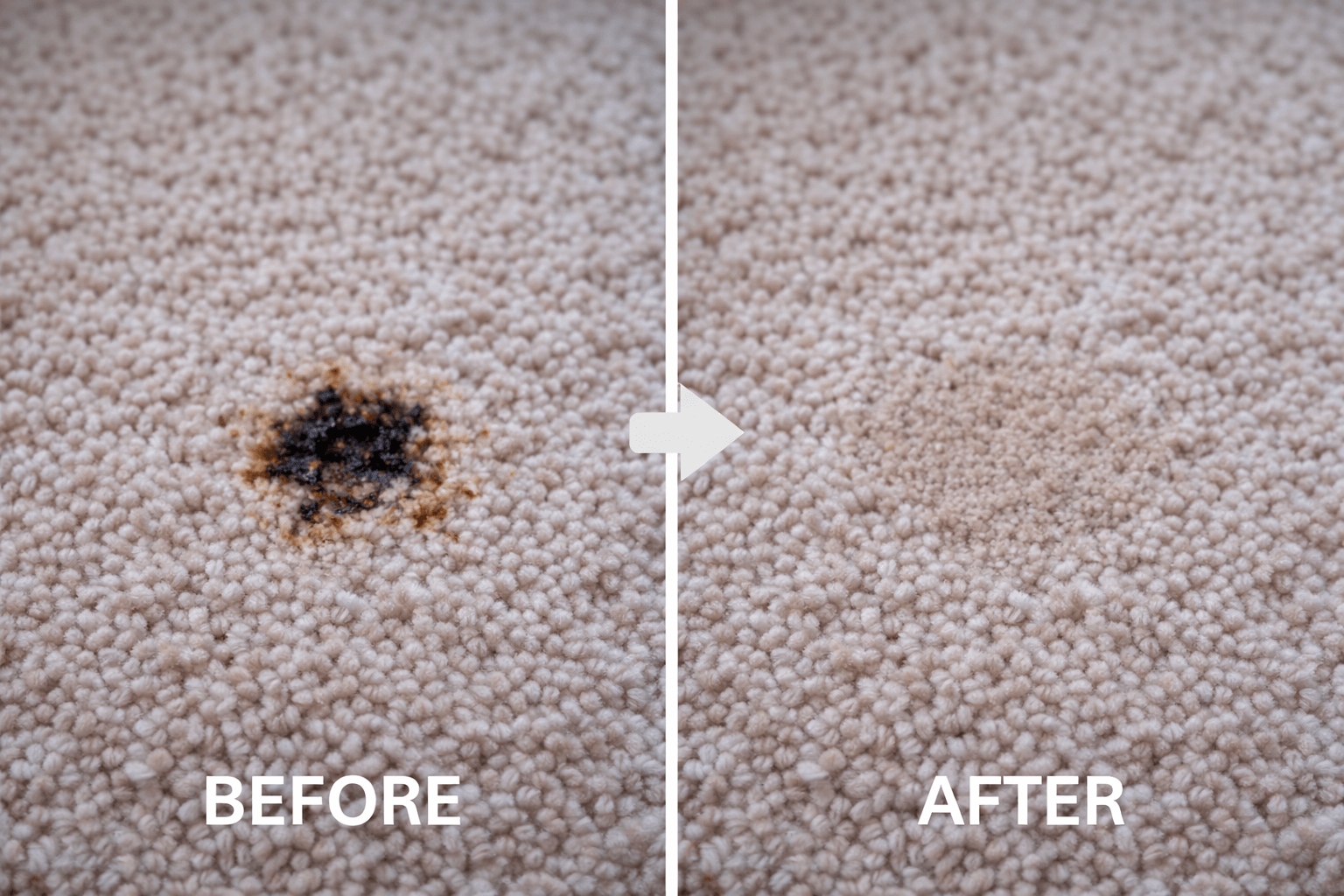 carpet stain removal before and after photo