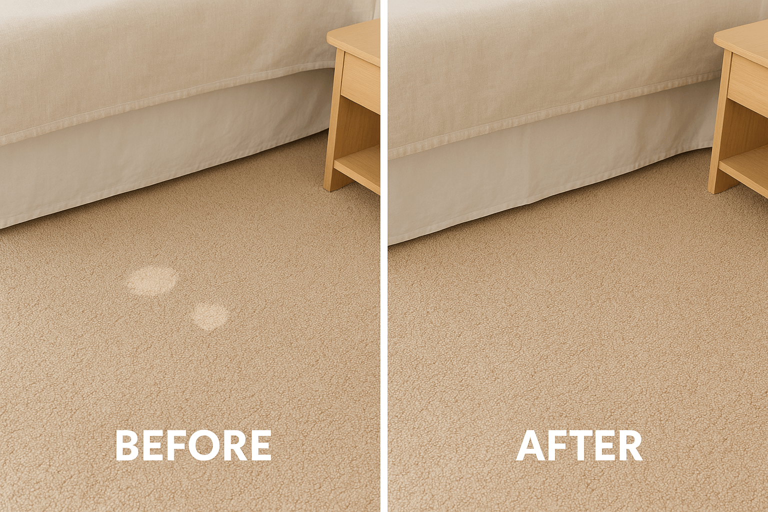 carpet stain removal before and after photo