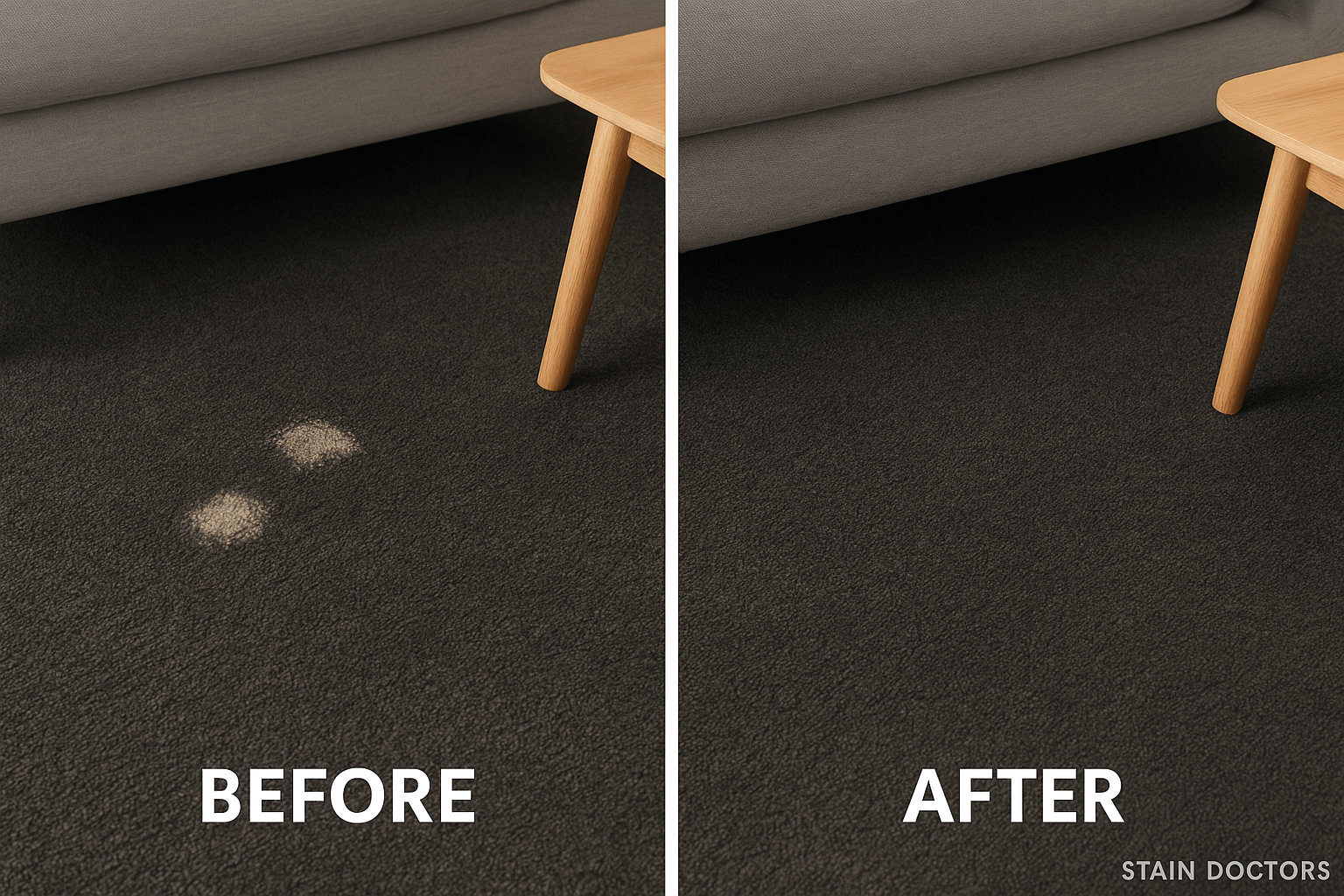 carpet stain removal before and after photo