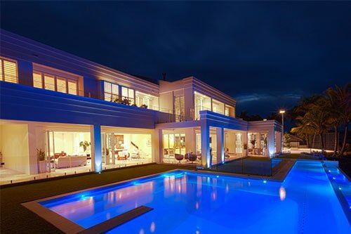 Evening view of house and pool - Painting in Las Vegas and Henderson, NV