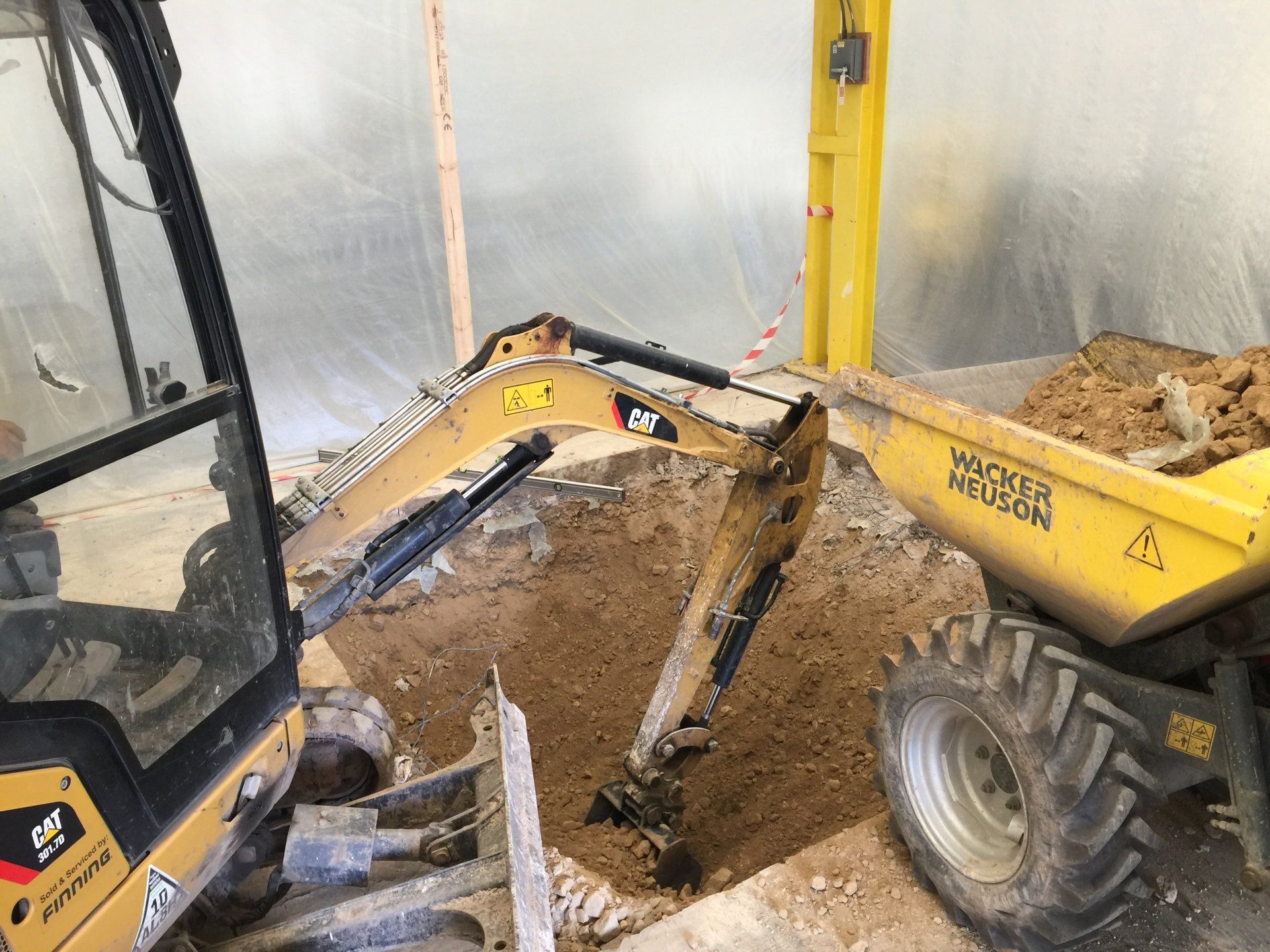 Breaking out concrete floor