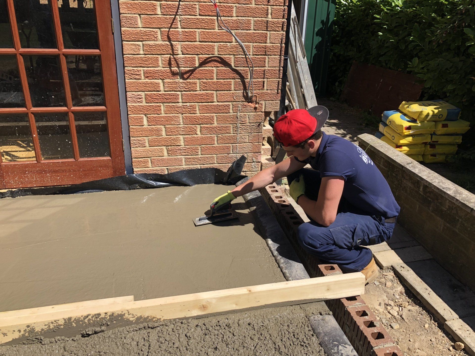 Concrete floor laying