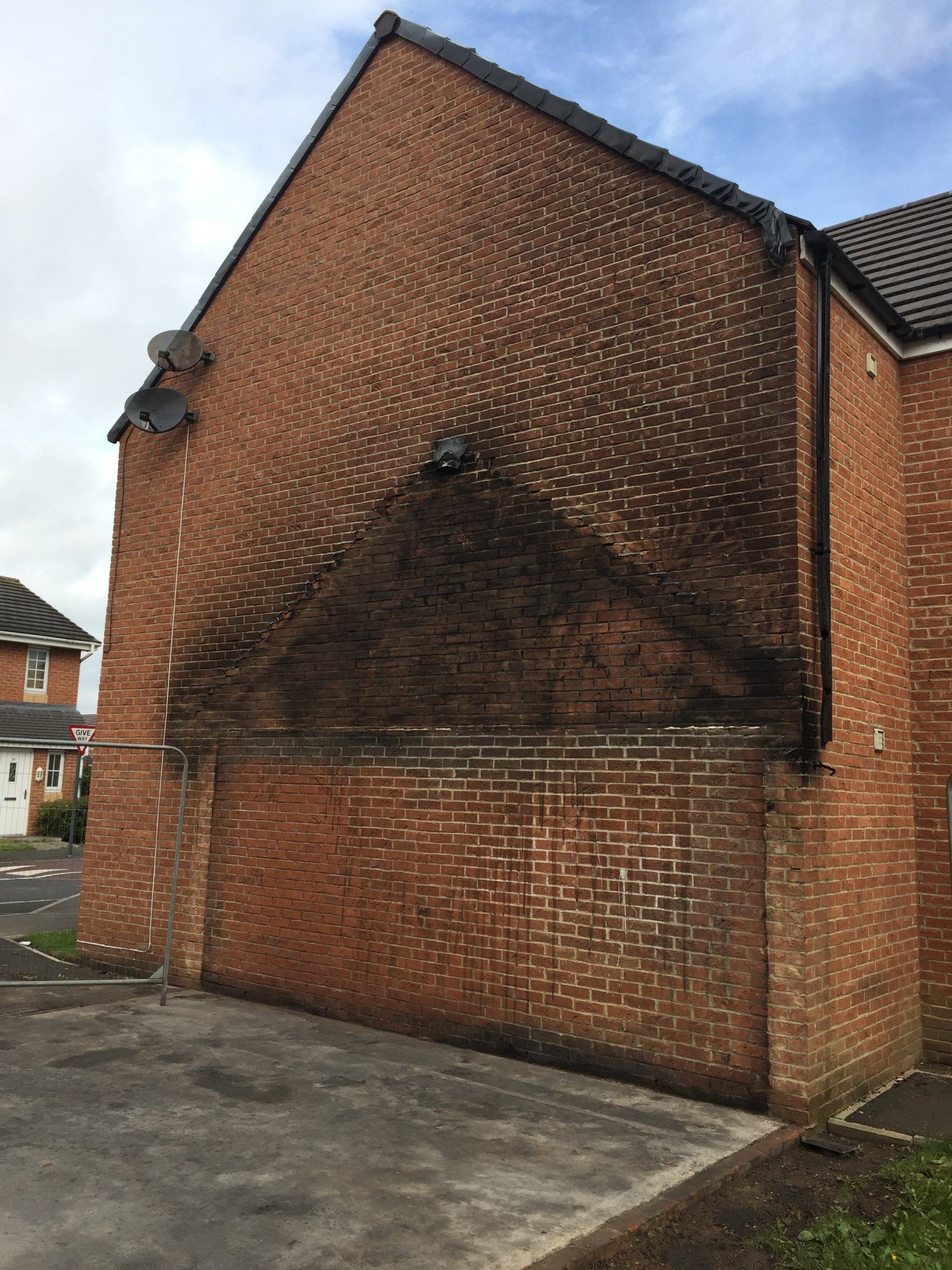 Demolished bin store