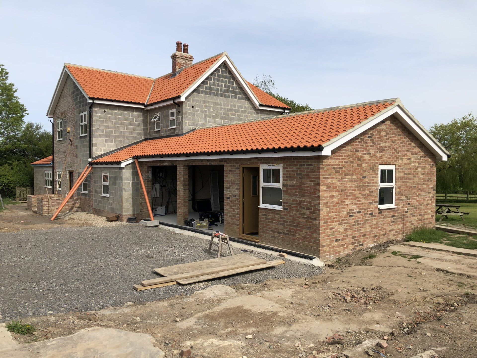 large house, garage and office extension