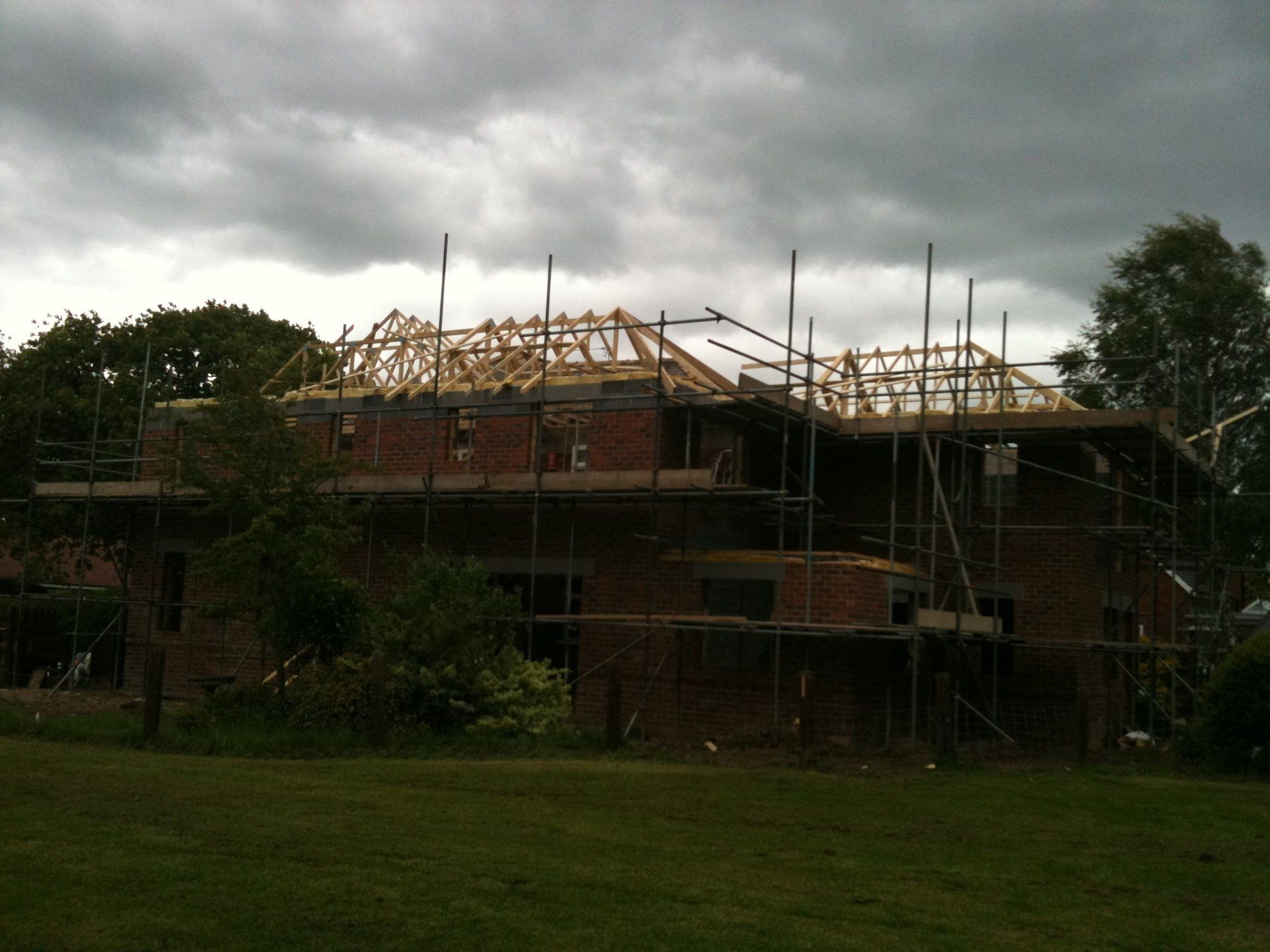 large double storey extension - during