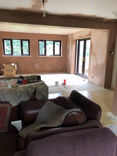 plastering work in progress