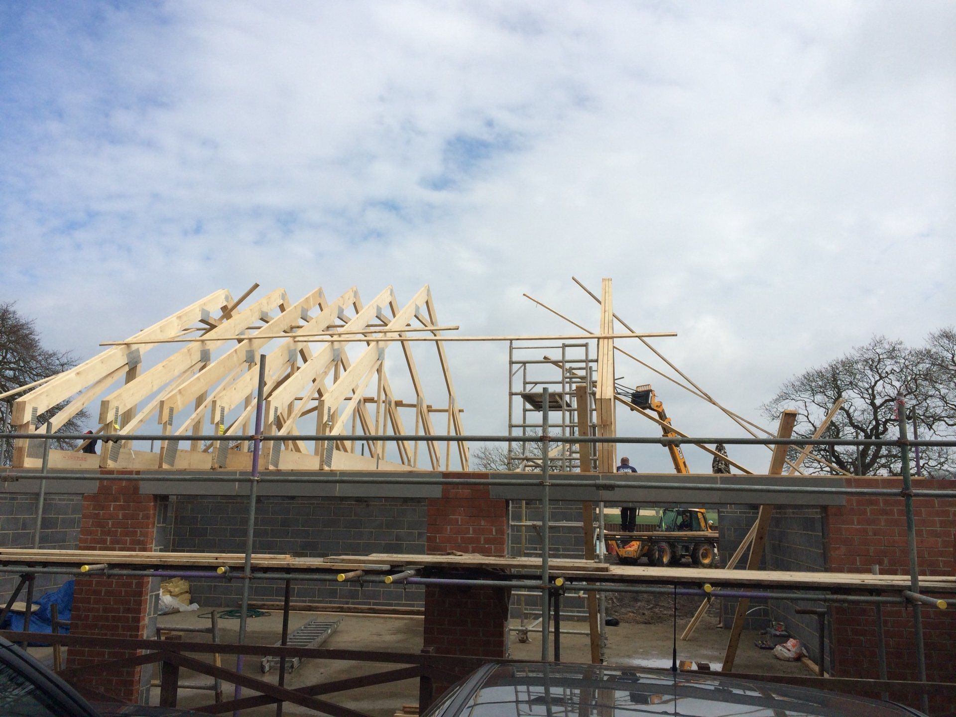 Triple garage - mid build