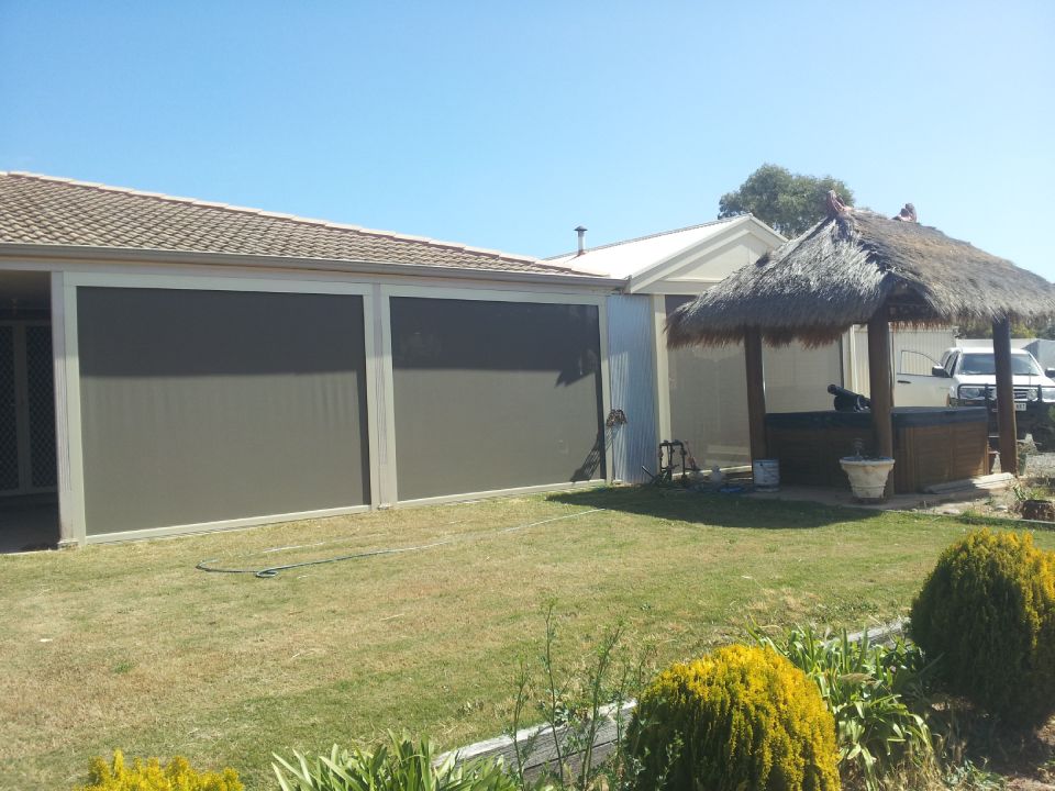 exterior vie w of a canvas door