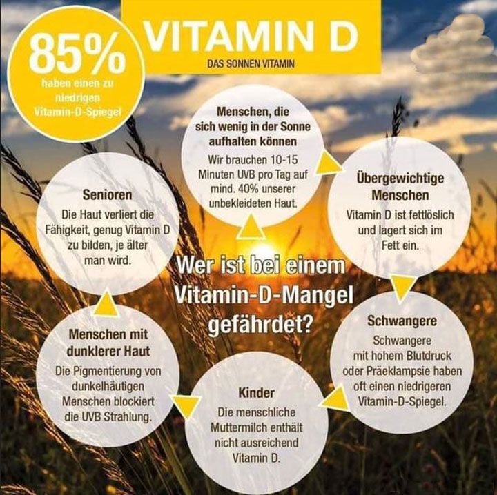 Grafik zeigt Risikogruppen für Vitamin-D-Mangel wie Senioren, Schwangere, Kinder und Menschen mit dunkler Haut – SunWorld Solarium hilft, den Mangel mit gezielter UVB-Strahlung auszugleichen.