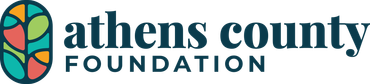 The logo for the athens county foundation is a stained glass design.