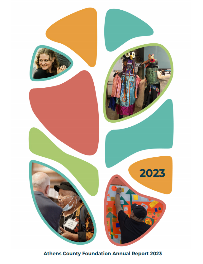 The cover of the athens county foundation annual report for 2023