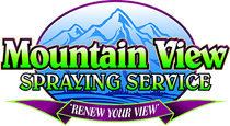 A logo featuring stylized mountain peaks, the text 
