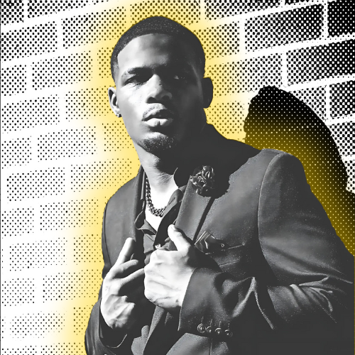 Stylized portrait of Dyvon, a professional barber at The Fade Brothers in Indianapolis, specializing in precision hair design and modern men’s styling.