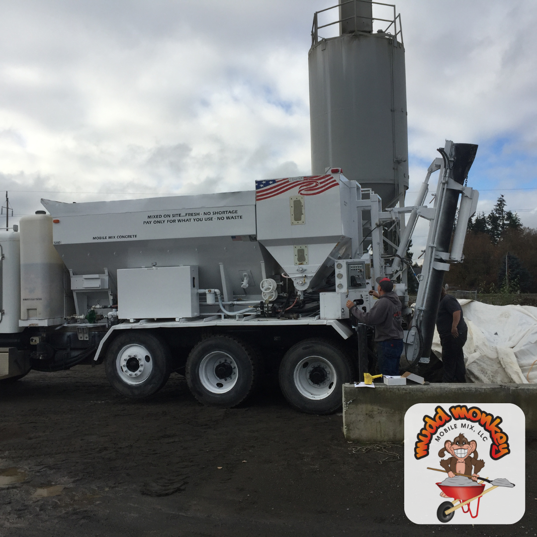 Mudd Monkey Mobile Mix concrete delivery in Woodland, WA