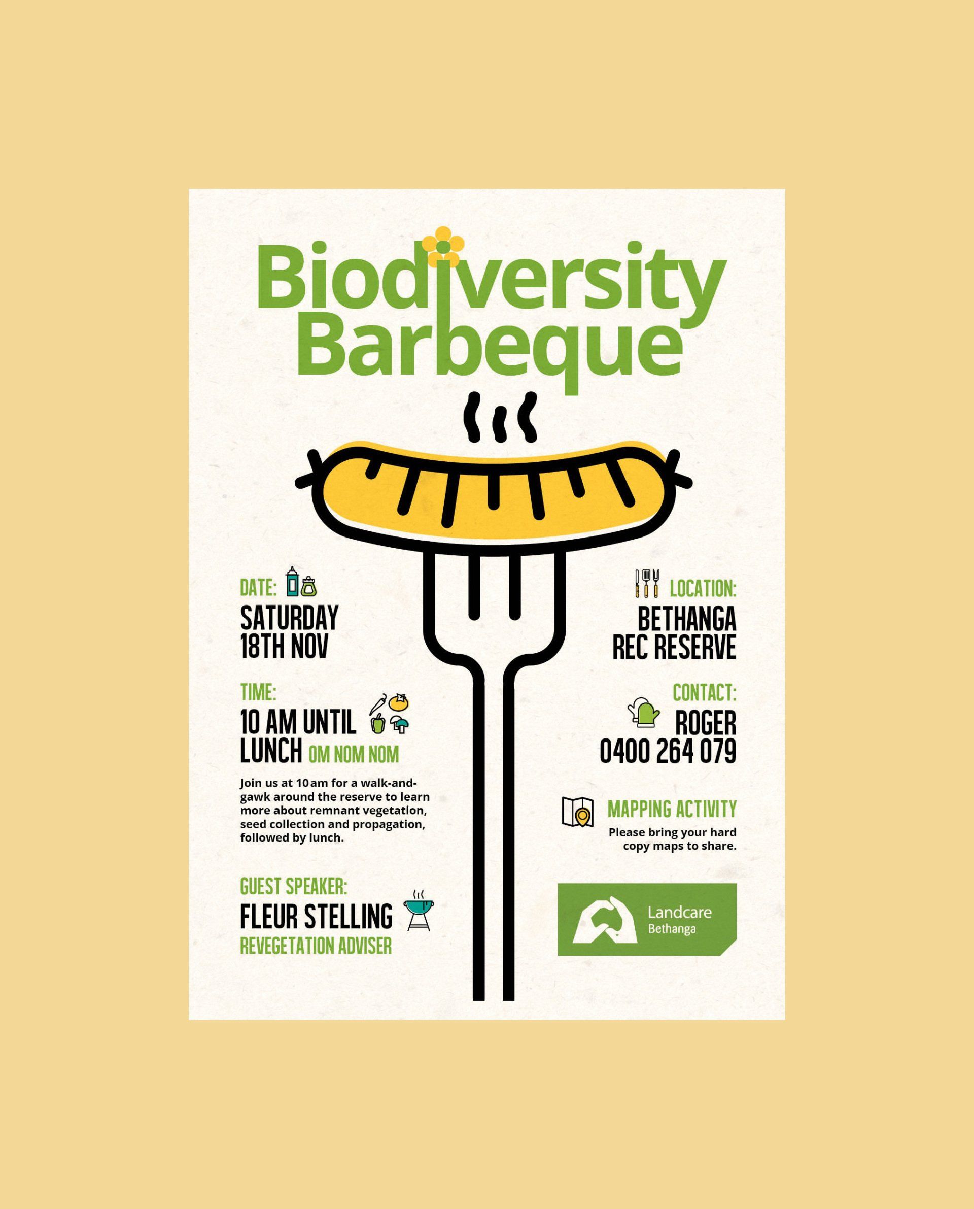 Landcare Victoria Event for a Biodiversity Barbeque. Design by Calvert & Co