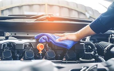 Mechanic cleaning after inspection — Full service auto repair shop in Bellingham, WA