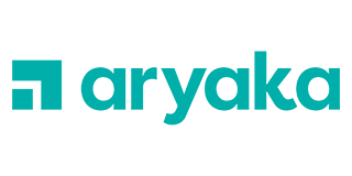 Aryaka logo: teal square with an opening followed by the teal word 