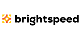 Brightspeed logo: wordmark with abstract yellow and orange icon.