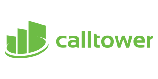 Green Calltower logo with stylized bars and a curved line.