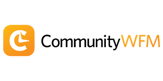 Orange square with a white clock icon and the text 