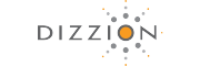 DIZZION logo with text and an orange and gray asterisk-shaped graphic.