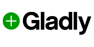 Gladly logo with a green circle and white cross, followed by the word 